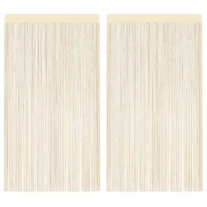 Zasłony sznurkowe, 2 sztuki, 100 x 250 cm, kremowe