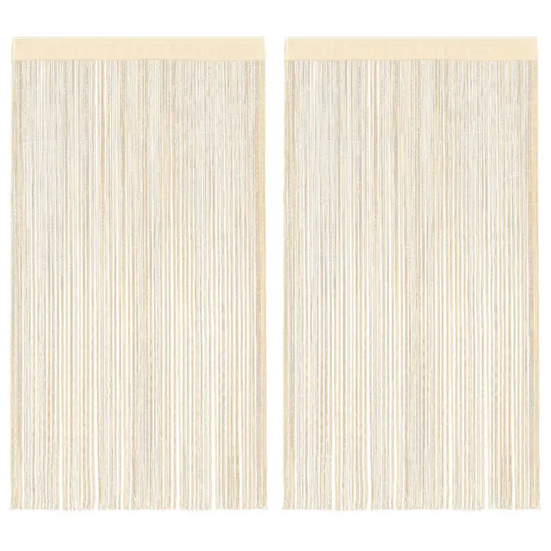 Zasłony sznurkowe, 2 sztuki, 100 x 250 cm, kremowe