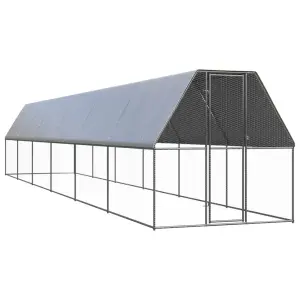 Klatka zewnętrzna dla kurcząt, 2x12x2 m, stal galwanizowana