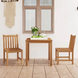 Meble ogrodowe z drewna tekowego 3-częściowy zestaw obiadowy 80x80 cm