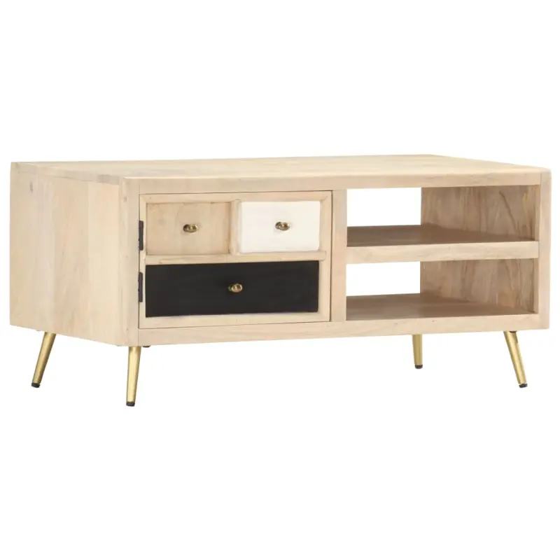 Stolik kawowy, 90 x 45 x 40 cm, lite drewno mango