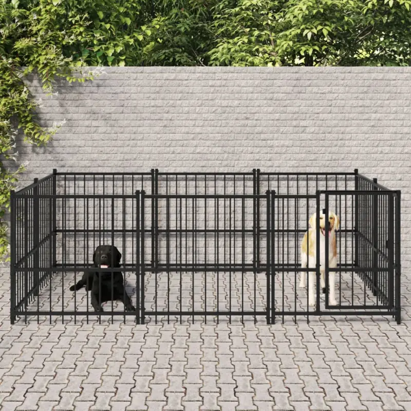 Kojec zewnętrzny dla psa, stalowy, 5,63 m²