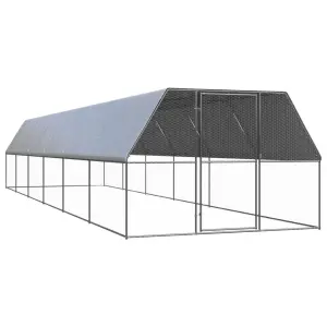 Klatka zewnętrzna dla kurcząt, 3x12x2 m, stal galwanizowana