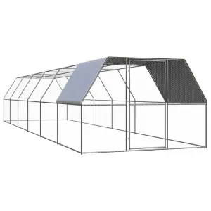 Klatka zewnętrzna dla kurcząt, 3x12x2 m, stal galwanizowana