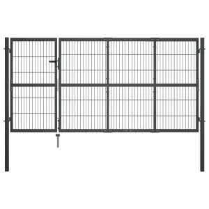 Brama ogrodowa ze słupkami stalowa 350x120 cm antracyt