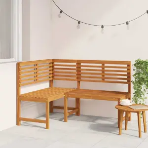 Narożna ławka ogrodowa, 140 cm, lite drewno akacjowe