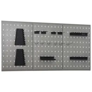 Ścienne płyty perforowane, 3 szt., 40x58 cm, stal