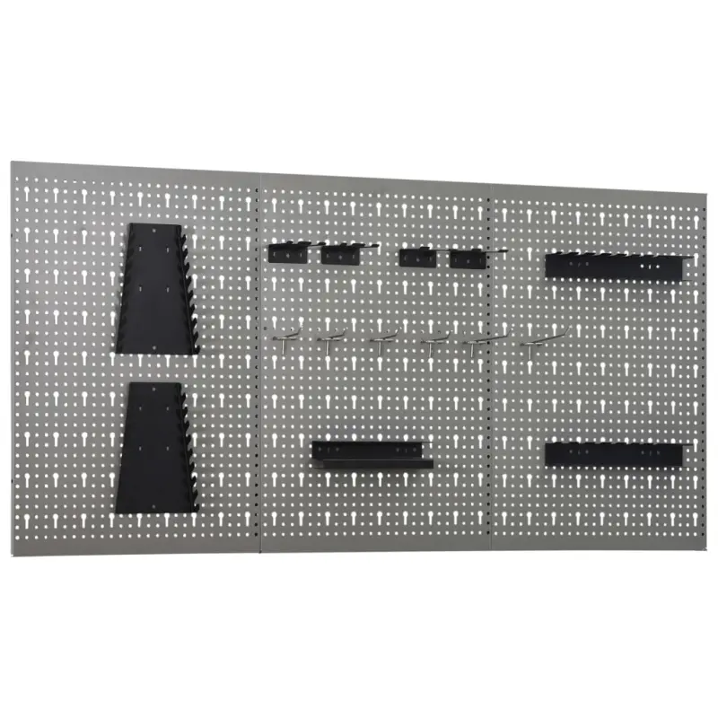 Ścienne płyty perforowane, 3 szt., 40x58 cm, stal
