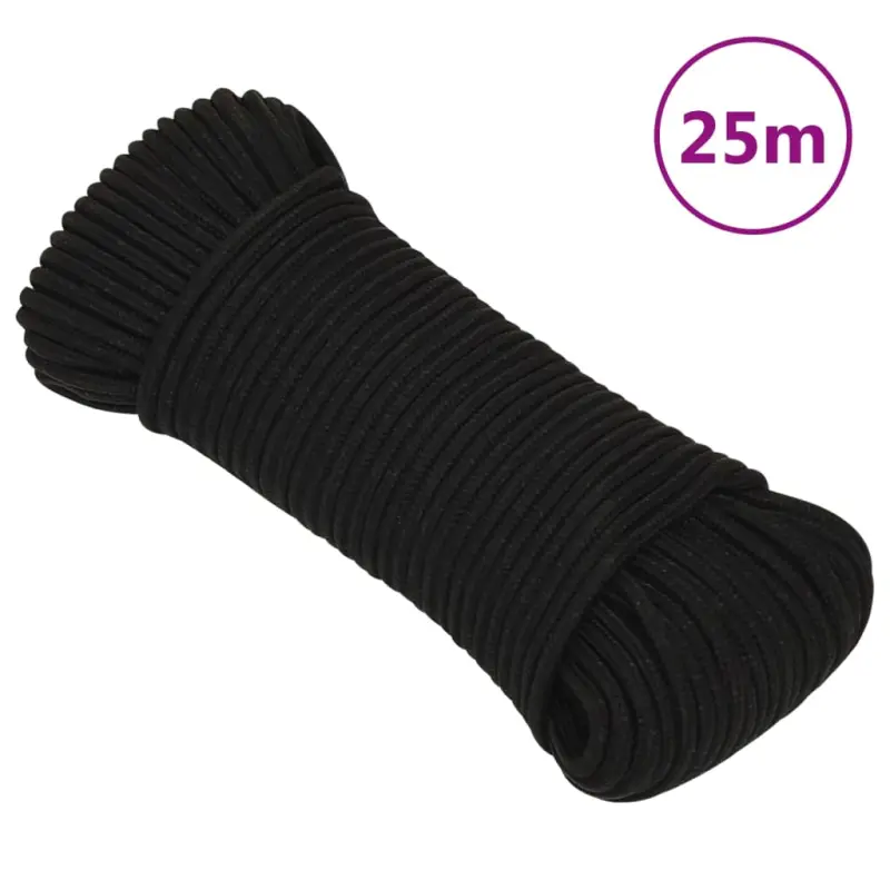 Linka robocza, czarna, 4 mm, 25 m, poliester