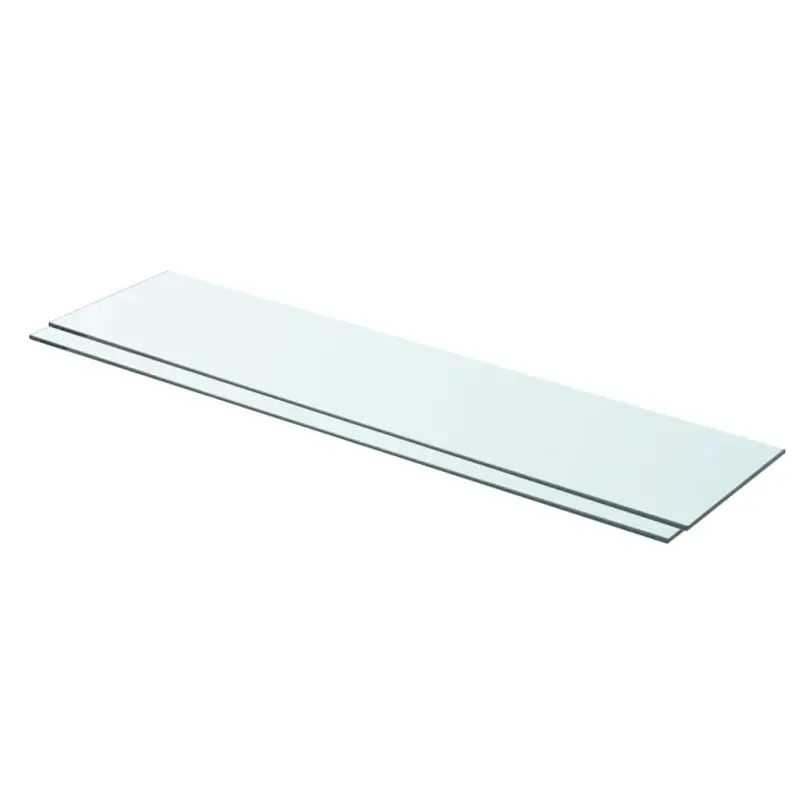 Półki, 2 szt., panel z bezbarwnego szkła, 90 x 20 cm