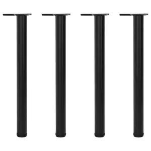 4 Nogi do stołu z regulacją wysokości Czarne 710 mm