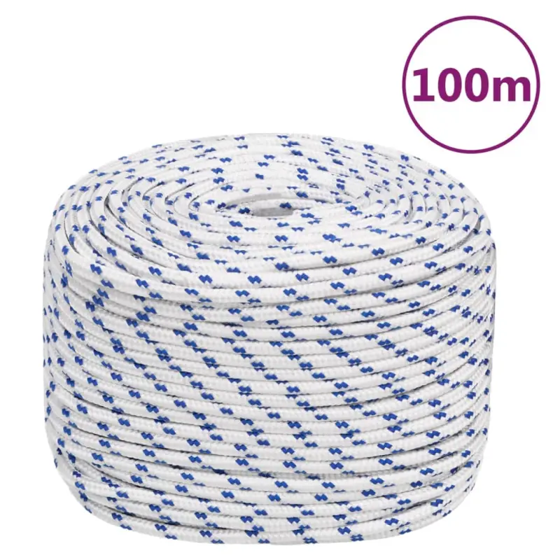 Linka żeglarska, biała, 10 mm, 100 m, polipropylen
