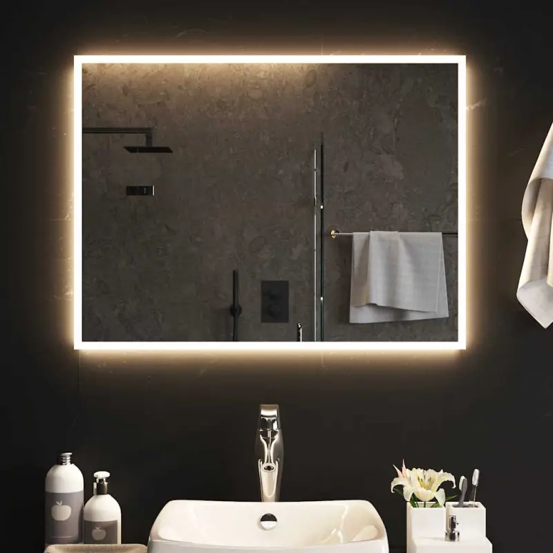 Lustro łazienkowe z LED, 80x60 cm
