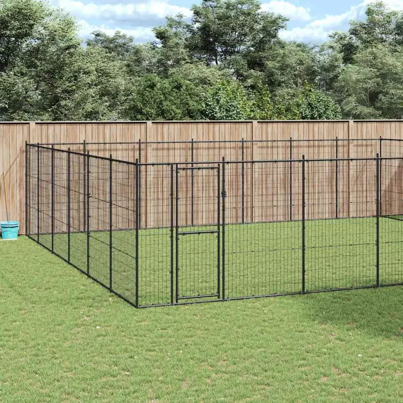 Kojec zewnętrzny dla psa, stalowy, 50,82 m²