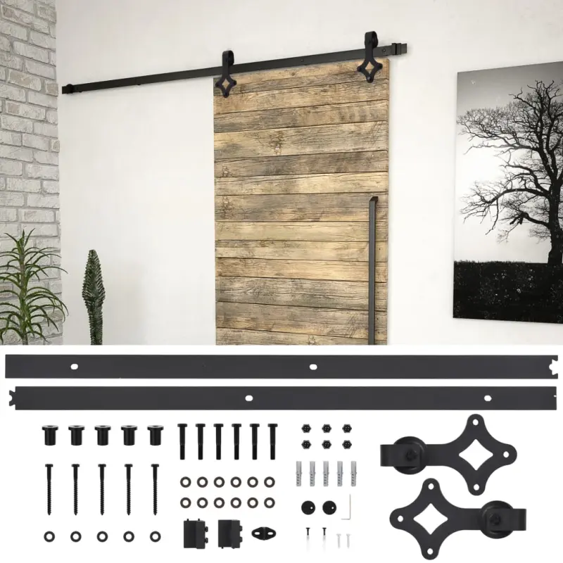 System do montażu drzwi przesuwnych SKIEN, 200 cm, stal, czarny