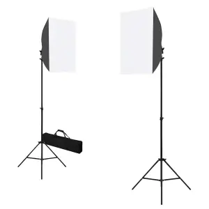 Profesjonalne lampy studyjne, 2 szt., 40x60 cm, stalowe, czarne
