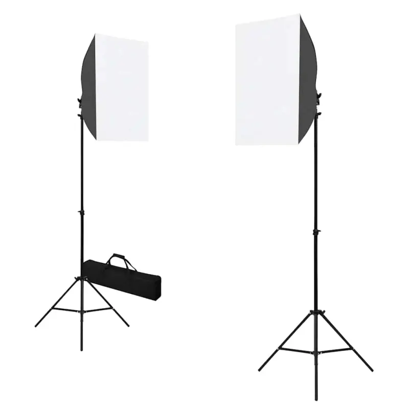 Profesjonalne lampy studyjne, 2 szt., 40x60 cm, stalowe, czarne