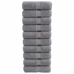 Ręczniczki premium, SOLUND, 10 szt., szare, 30x50 cm, 600 g/m²