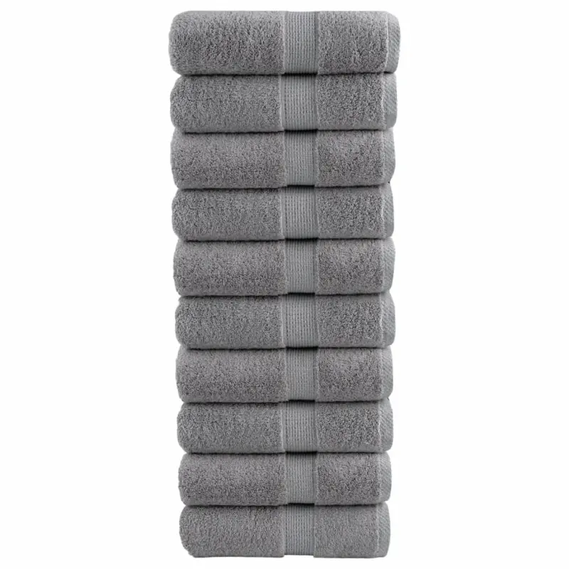 Ręczniczki premium, SOLUND, 10 szt., szare, 30x50 cm, 600 g/m²