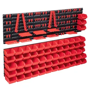 141-częściowy organizer na panelach ściennych, czerwono-czarny