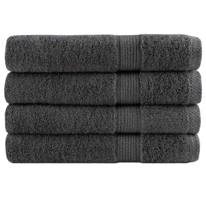 Ręczniki premium, SOLUND, 4 szt., antracytowe, 100x200 cm, 600 g/m²