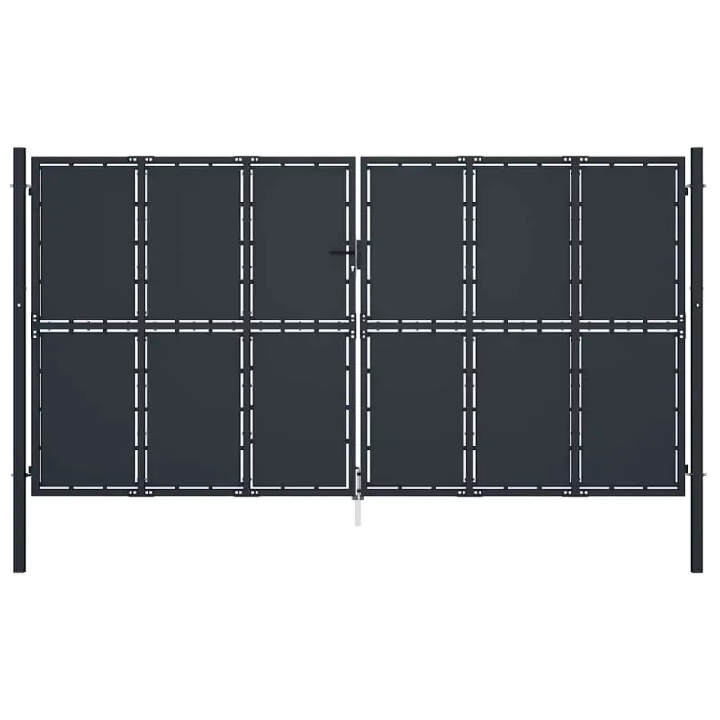 Brama ogrodowa stalowa 400x175 cm antracytowa