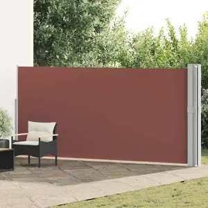 Wysuwana markiza boczna na taras, 170x1200 cm, brązowa