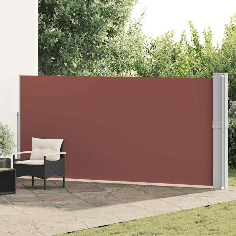 Wysuwana markiza boczna na taras, 170x1200 cm, brązowa