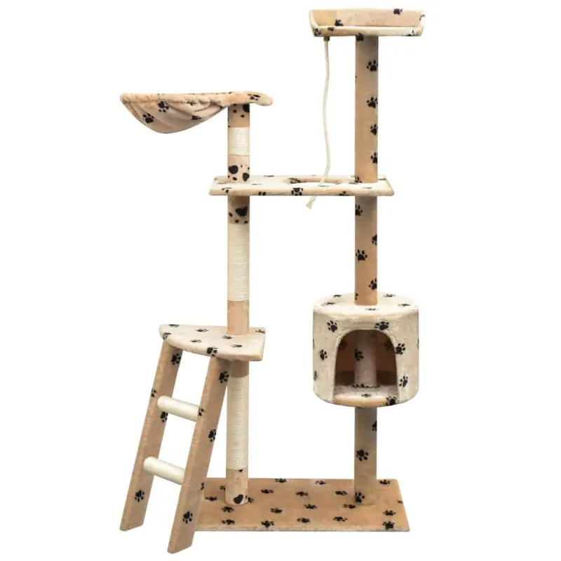 Drapak dla kota, 150 cm, beżowy w kocie łapki