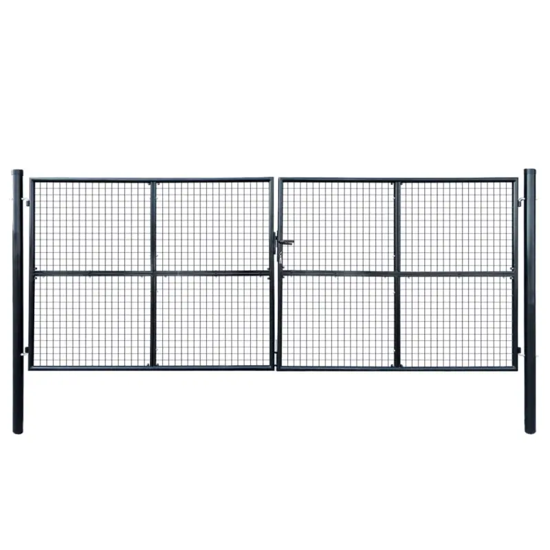 Brama ogrodowa z siatki ocynkowanej, stal 400x150 cm, szara
