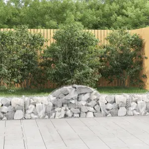 Kosze gabionowe, 8 szt, 200x30x40/60 cm, galwanizowane żelazo