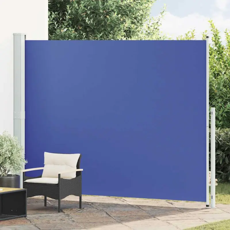 Zwijana markiza boczna na taras, 220x300 cm, niebieska