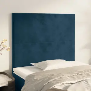 Zagłówek granatowy 90x5x118/128 cm aksamit