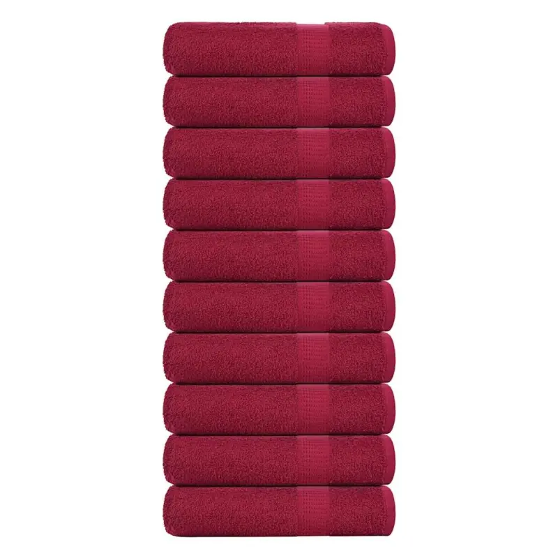 Ręczniki kąpielowe, FROGN, 10 szt, bordowe, 100x150 cm, 360 g/m²