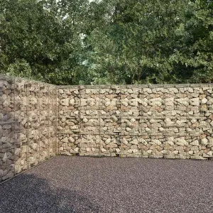 Ściana gabionowa z pokrywami, galwanizowana stal, 600x30x200 cm