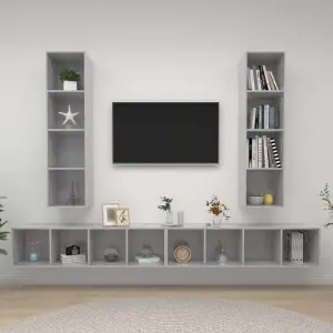 Wiszące szafki TV, 4 szt., szarość betonu