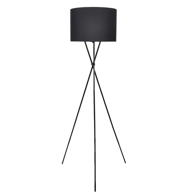 Lampa podłogowa na trójnogu, czarna, 139 cm