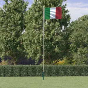 Flaga Włoch z masztem, 6,08 m, aluminium