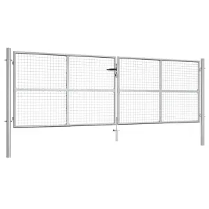 Brama ogrodowa ocynkowana stalowa 400x125 cm srebrna