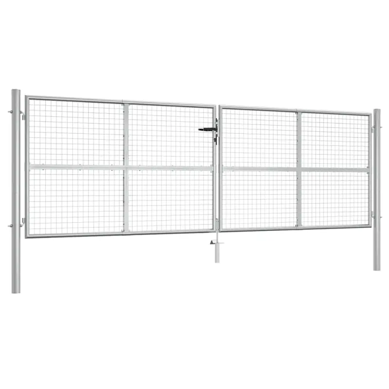Brama ogrodowa ocynkowana stalowa 400x125 cm srebrna