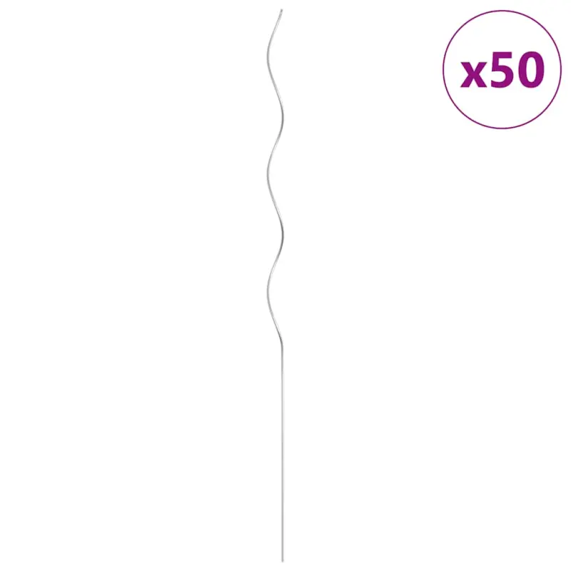 Spiralne podpórki do roślin, 50 szt, 110 cm, stal galwanizowana