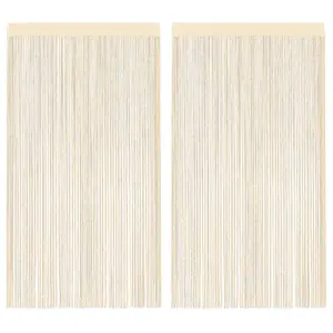 Zasłony sznurkowe, 2 sztuki, 140 x 250 cm, kremowe