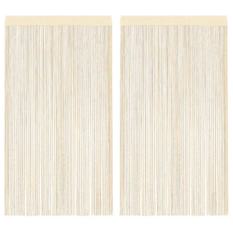 Zasłony sznurkowe, 2 sztuki, 140 x 250 cm, kremowe