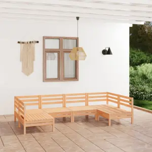 Meble ogrodowe z litego drewna sosnowego 6-cz. zestaw wypoczynkowy