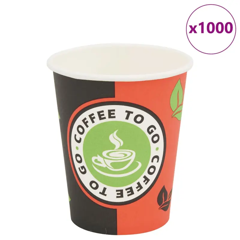 Kubki jednorazowe, papierowe, na kawę 1000 szt., 240 ml (8 oz)