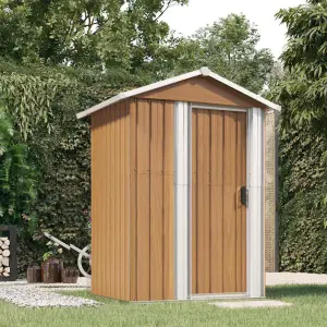 Domek ogrodowy brązowy 126x97,5x177 cm ocynkowana stal