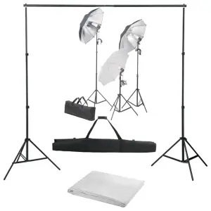 Fotograficzny zestaw studyjny z lampami i tłem