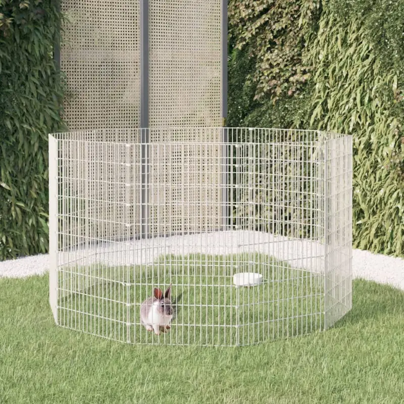 Kojec dla zwierząt, 10 paneli, 54x100 cm, galwanizowane żelazo