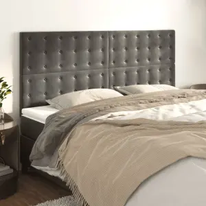 Zagłówek ciemnoszary 200x5x118/128 cm aksamit