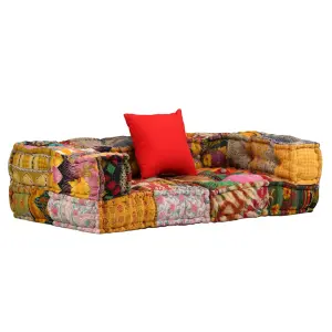 Puf modułowy, 2-osobowy, patchwork, tkanina